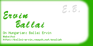 ervin ballai business card